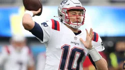 Mac Jones of the Patriots during his game against the Los Angeles Charges on October 31
