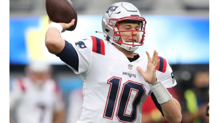 Mac Jones of the Patriots during his game against the Los Angeles Charges on October 31