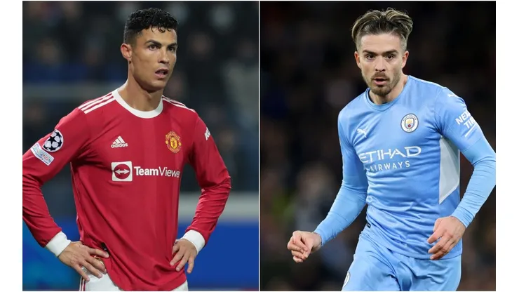 Cristiano Ronaldo of Manchester United (left) and Jack Grealish of Manchester City.