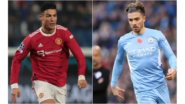 Cristiano Ronaldo of Manchester United (left) and Jack Grealish of Manchester City (right)