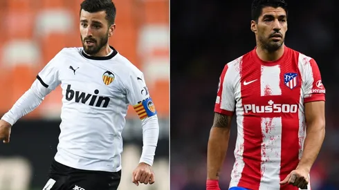 Jose Gaya of Valencia (left) and Luis Suarez of Atletico Madrid (right)