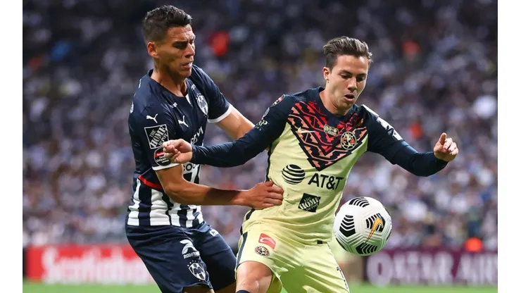 Jesus Gallardo of Monterrey (left) against Nicolas Castillo of Club America.