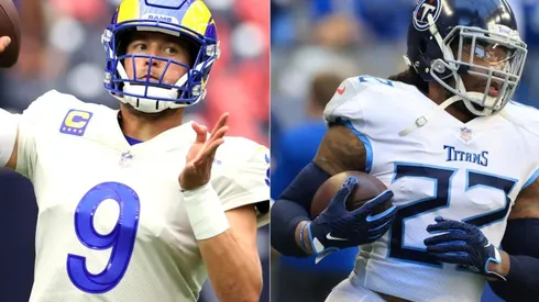 Matthew Stafford of the Rams (left) and Derrick Henry of the Titans