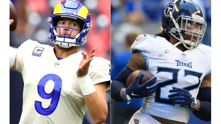 Matthew Stafford of the Rams (left) and Derrick Henry of the Titans