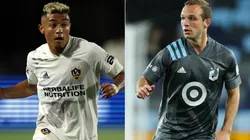 Julian Araujo of LA Galaxy (left) and Chase Gasper of Minnesota United