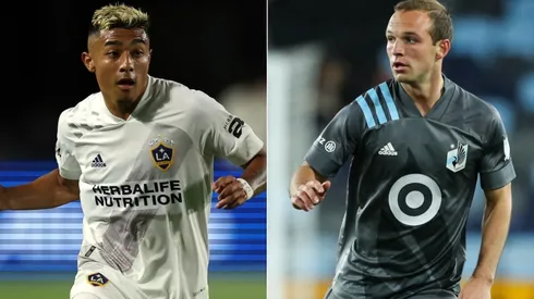 Julian Araujo of LA Galaxy (left) and Chase Gasper of Minnesota United