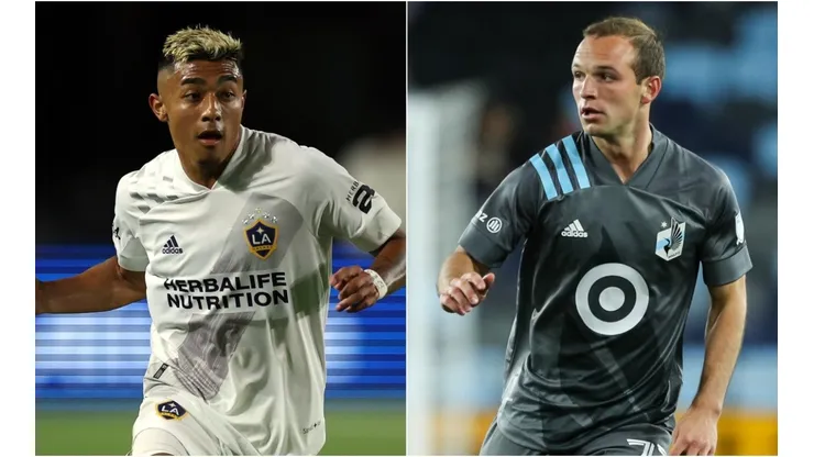 Julian Araujo of LA Galaxy (left) and Chase Gasper of Minnesota United