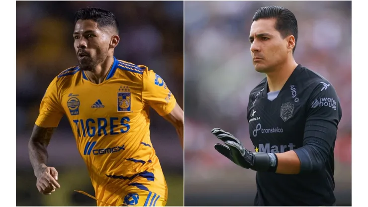 Javier Aquino of Tigres (left) and Carlos Rodriguez of FC Juarez (right)