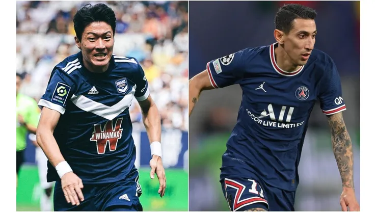 Hwang Ui-jo of Bordeaux (left) and Ángel Di María of PSG (right)
