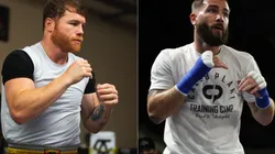 Canelo Alvarez (left) and Caleb Plant