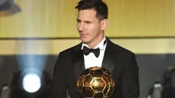 Lionel Messi with the Ballon d'Or in 2016.