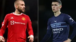 Luke Shaw of Manchester United (left) and Phil Foden of Manchester City (right)