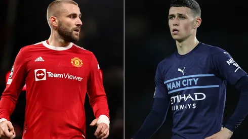 Luke Shaw of Manchester United (left) and Phil Foden of Manchester City (right)
