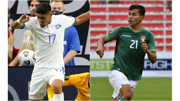 Jairo Henriquez of El Salvador (left) and Jose Sagredo of Bolivia