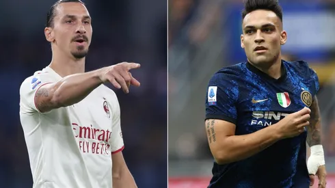 Zlatan Ibrahimovic of Milan (left) and Lautaro Martinez of Inter (right)