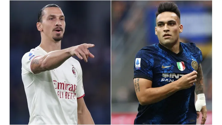 Zlatan Ibrahimovic of Milan (left) and Lautaro Martinez of Inter (right)