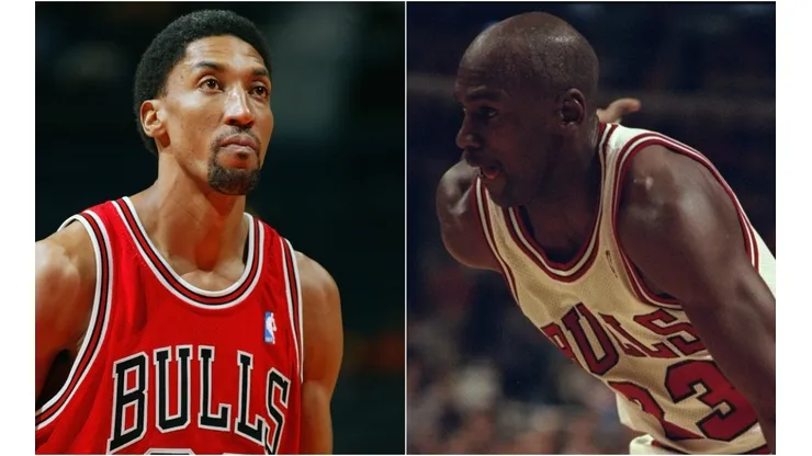 Scottie Pippen (left) & Michael Jordan