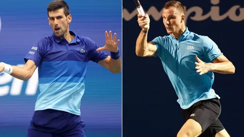 Novak Djokovic (left) and Marton Fucsovics