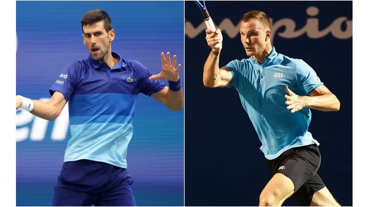 Novak Djokovic (left) and Marton Fucsovics