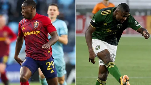 Anderson Julio of Real Salt Lake (left) and Dairon Asprilla of Portland Timbers.