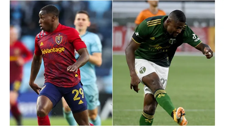 Anderson Julio of Real Salt Lake (left) and Dairon Asprilla of Portland Timbers.