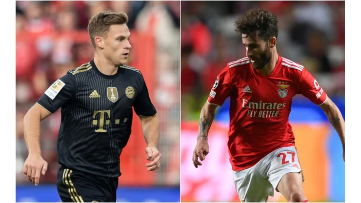 Joshua Kimmich of Bayern (left) and Rafa of Benfica