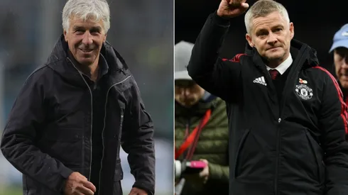 Gian Piero Gasperini of Atalanta (left) and Ole Gunnar Solskjaer of Manchester United (right)