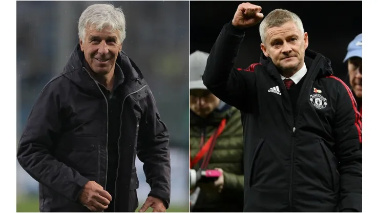 Gian Piero Gasperini of Atalanta (left) and Ole Gunnar Solskjaer of Manchester United (right)