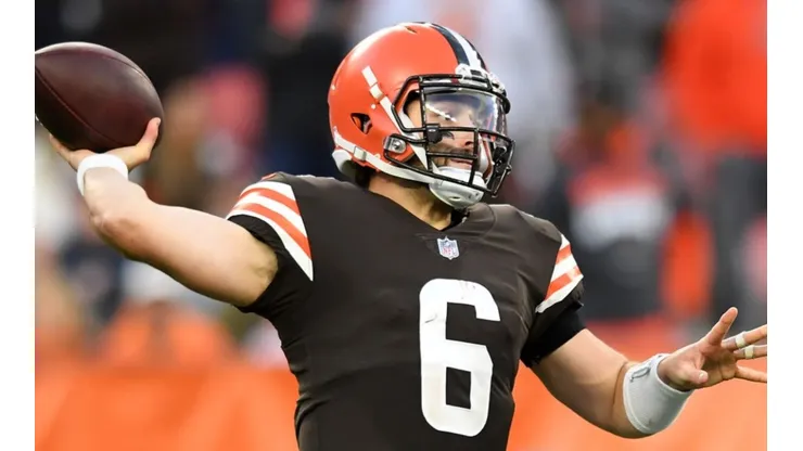 Baker Mayfield of the Browns at his last game previous his injury vs the Arizona Cardinals on October 17