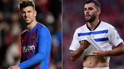 Gerard Piqué of Barcelona (left) and Luis Rioja of Alaves (right)