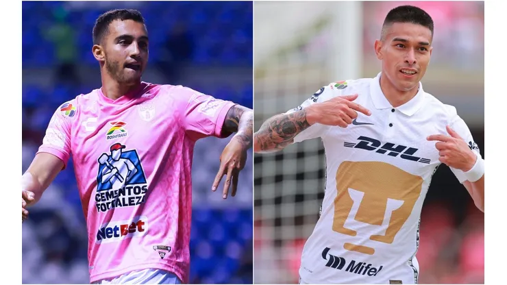 Luis Chavez of Pachuca (left) and Favio Alvarez of Pumas (right)