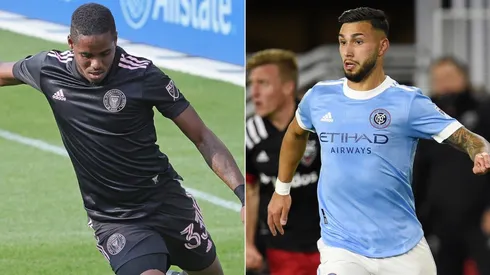 Joevin Jones of Inter Miami (left) and Valentin Castellanos of NYCFC.