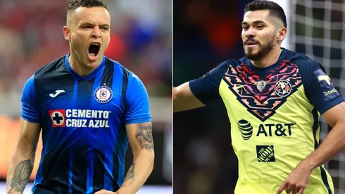 Jonathan Rodriguez of Cruz Azul (left) and Henry Martin of Club America.