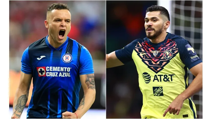 Jonathan Rodriguez of Cruz Azul (left) and Henry Martin of Club America.