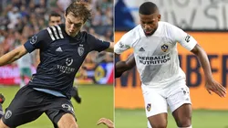 Wilson Harris of Sporting Kansas City (left) and Samuel Grandsir of LA Galaxy