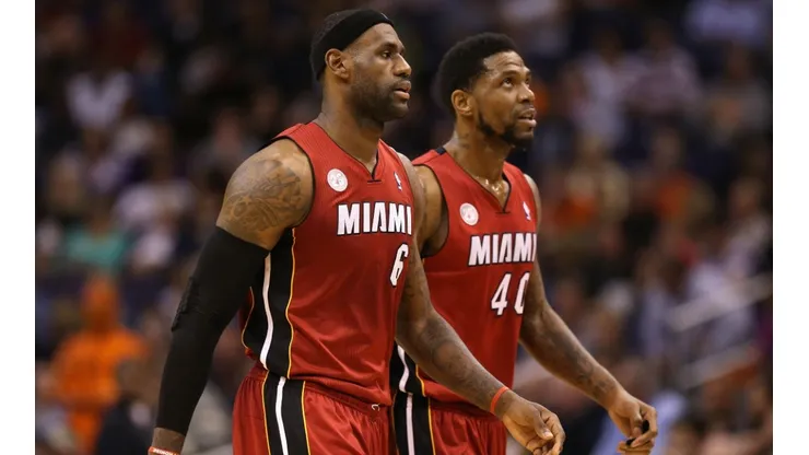 Udonis Haslem (right) was teammate with LeBron James during a successful era in the Miami Heat.