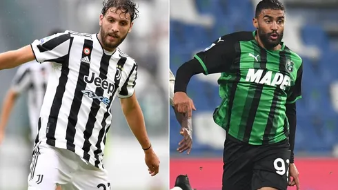 Manuel Locatelli of Juventus (left) and Gregoire Defrel of US Sassuolo
