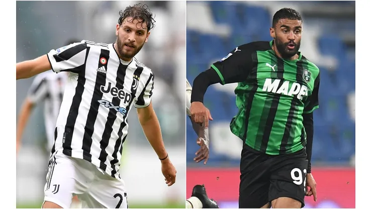 Manuel Locatelli of Juventus (left) and Gregoire Defrel of US Sassuolo