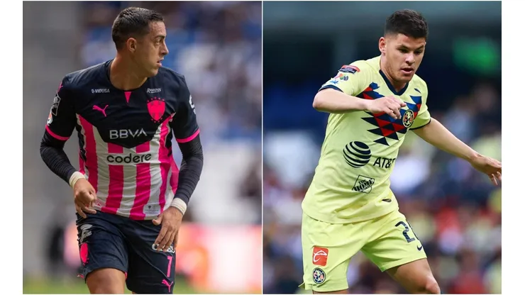 Rogelio Funes Mori of Monterrey (left) and Richard Sánchez of Club America