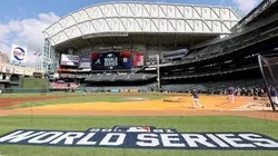 The Houston Astros work out during the World Series Workout Day at Minute Maid Park