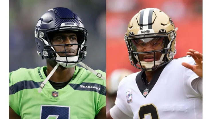 Geno Smith of the Seahawks (left) and Jameis Winston of the Saints