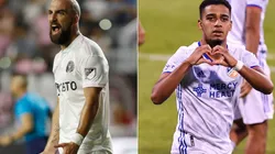 Gonzalo Higuain of Inter Miami (left) and Brenner of FC Cincinnati (right)