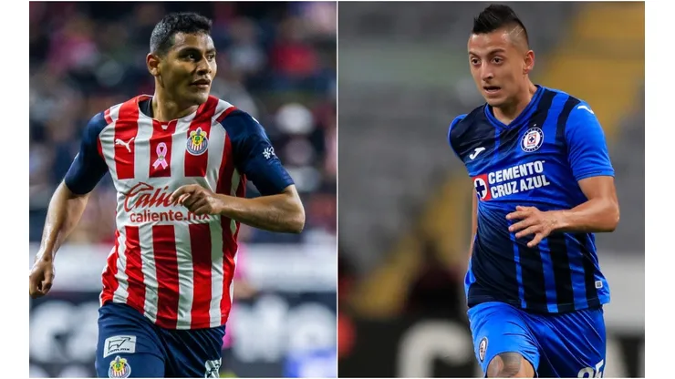 Gilberto Sepúlveda of Chivas (left) and Roberto Alvarado of Cruz Azul (right)