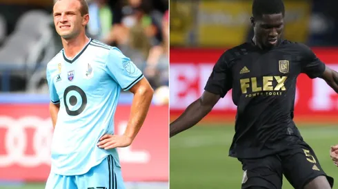 Chase Gasper of Minnesota United (left) and Mamadou Fall of LAFC (right)