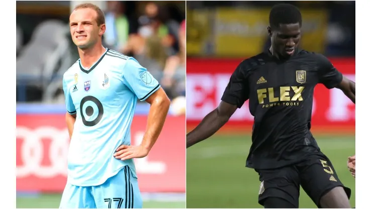 Chase Gasper of Minnesota United (left) and Mamadou Fall of LAFC (right)