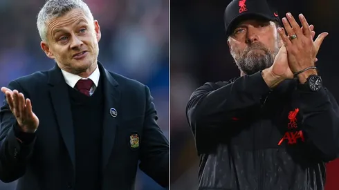 Ole Gunnar Solskjaer of Manchester United (left) and Jurgen Klopp of Liverpool (right)