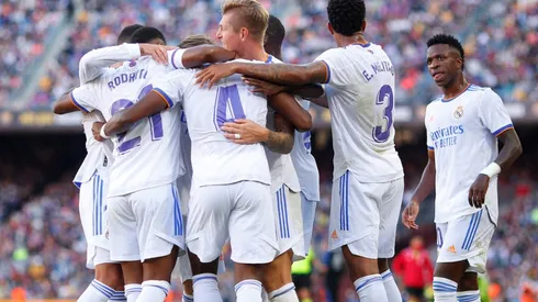 David Alaba of Real Madrid celebrates after scoring