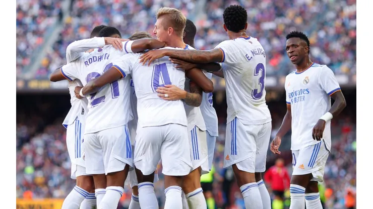 David Alaba of Real Madrid celebrates after scoring