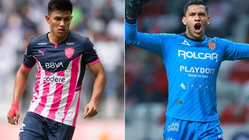 JesĆŗs Gallardo of Monterrey (left) and Luis Malagon of Necaxa (right)