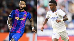 Memphis of Barcelona (left) and Vinicius Jr. of Real Madrid